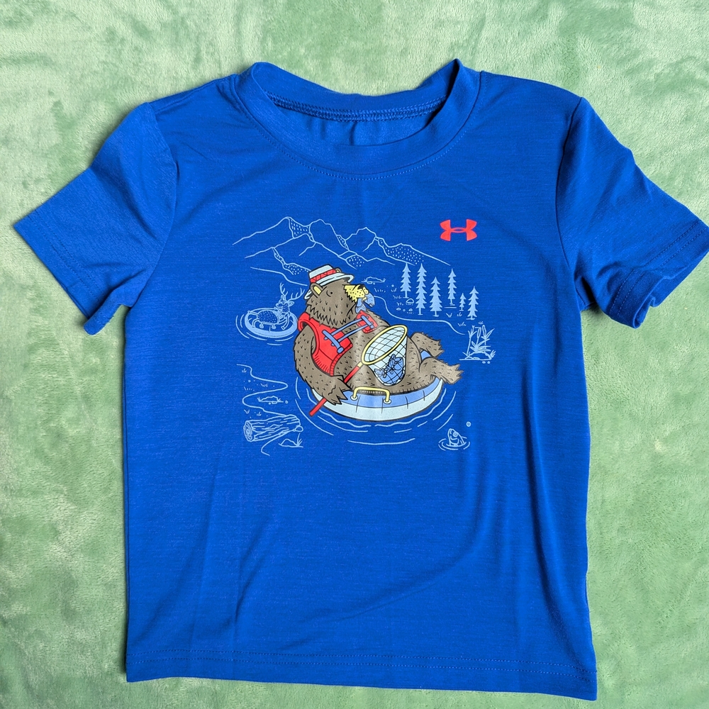Under Armour Kids Electric Blue Fishing Bear T-shirt 3T